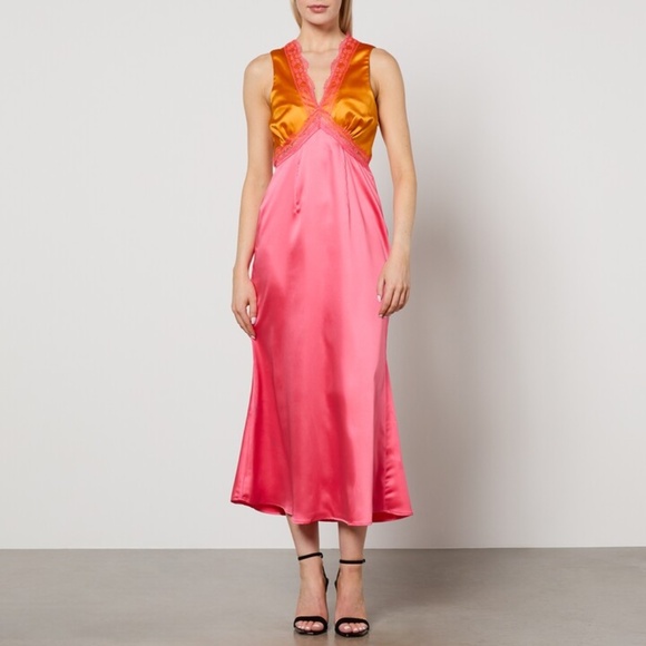 NEVER FULLY DRESSED May Satin Midi Dress - Picture 1 of 13